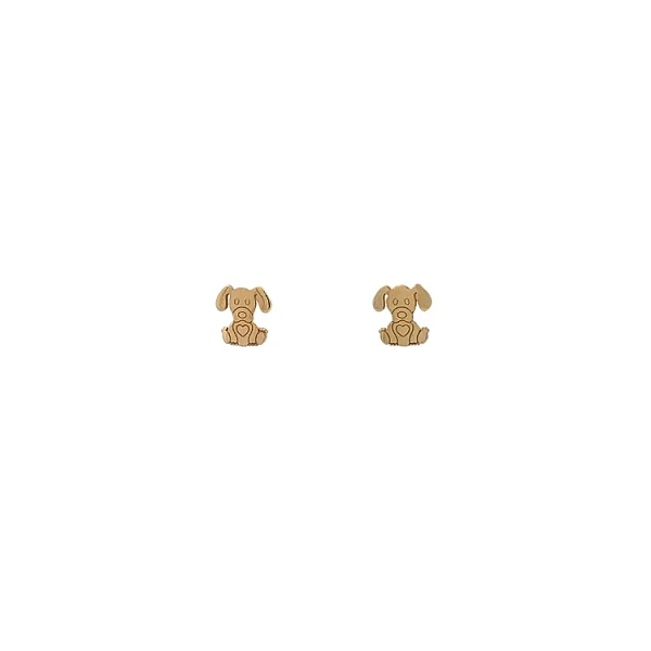 Gold Peck Earrings Dog