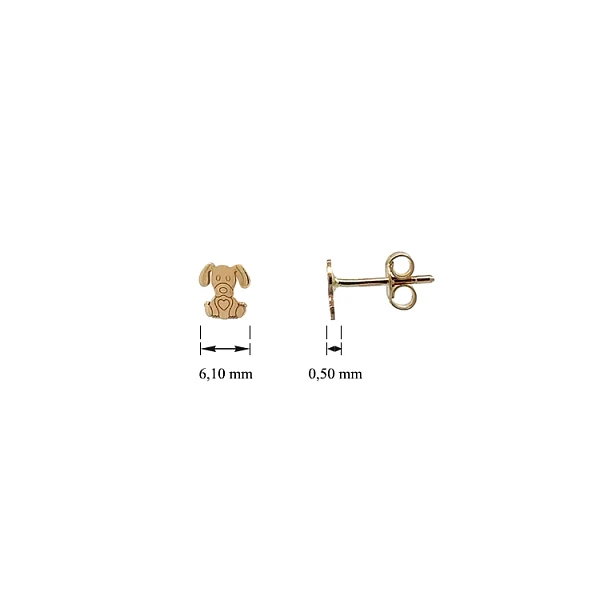 Gold Peck Earrings Dog