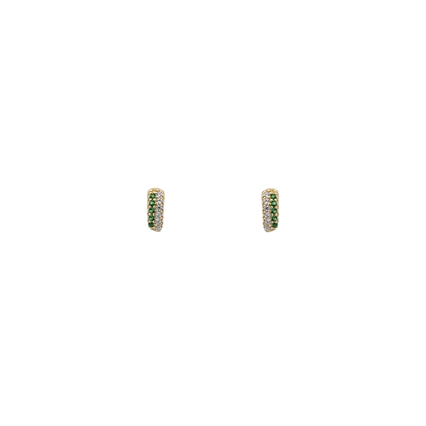 Gold Pecky Earrings with Colored Stones