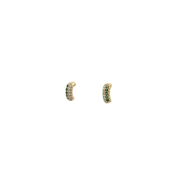 Gold Pecky Earrings with Colored Stones