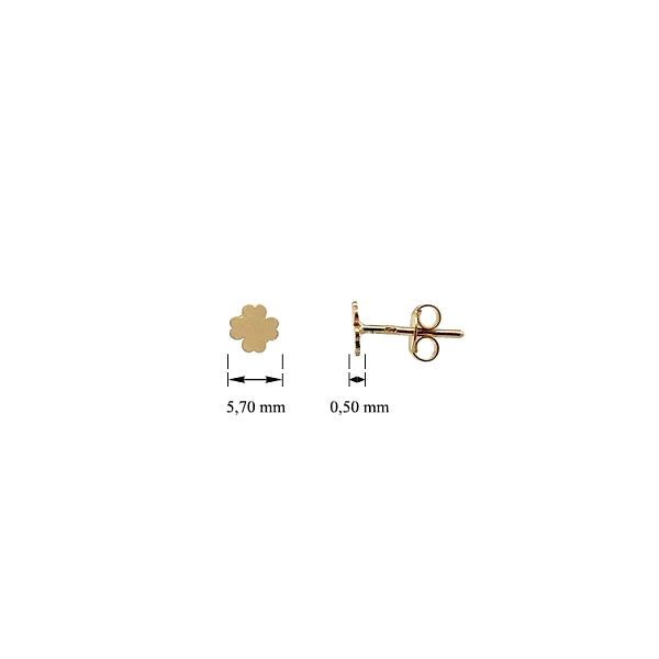Gold Peck Earrings Four-leaf clover