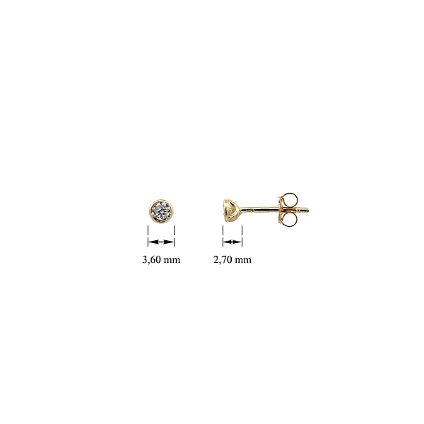 Gold Pecky Earrings with Zircones