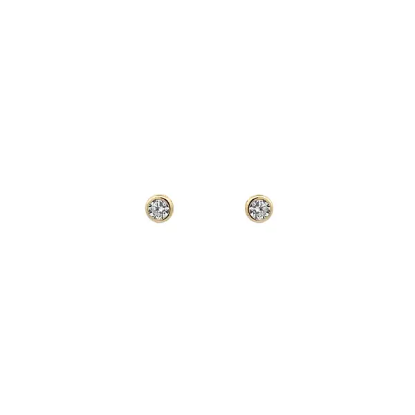 Gold Earrings with Zircons