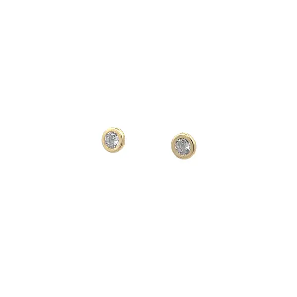 Gold Earrings with Zircons