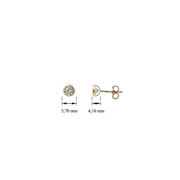 Gold Earrings with Zircons