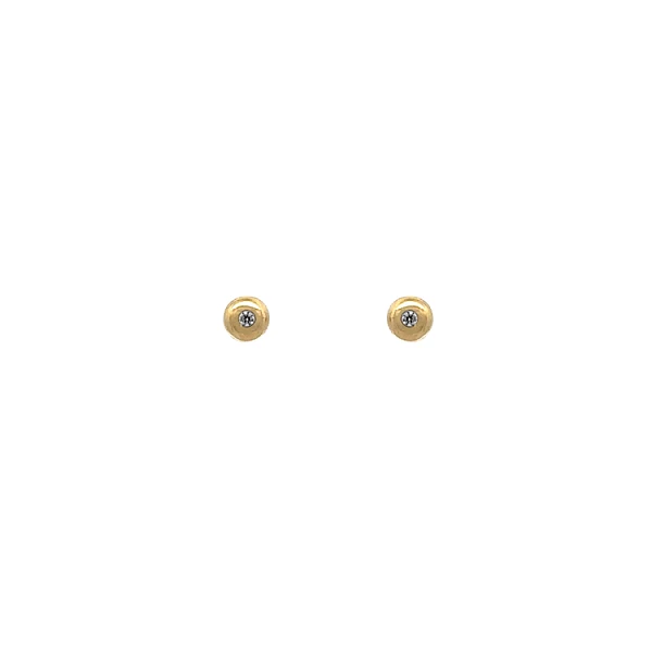 Gold Pecky Earrings with Zircones