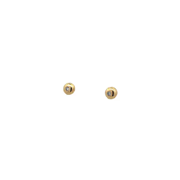 Gold Pecky Earrings with Zircones