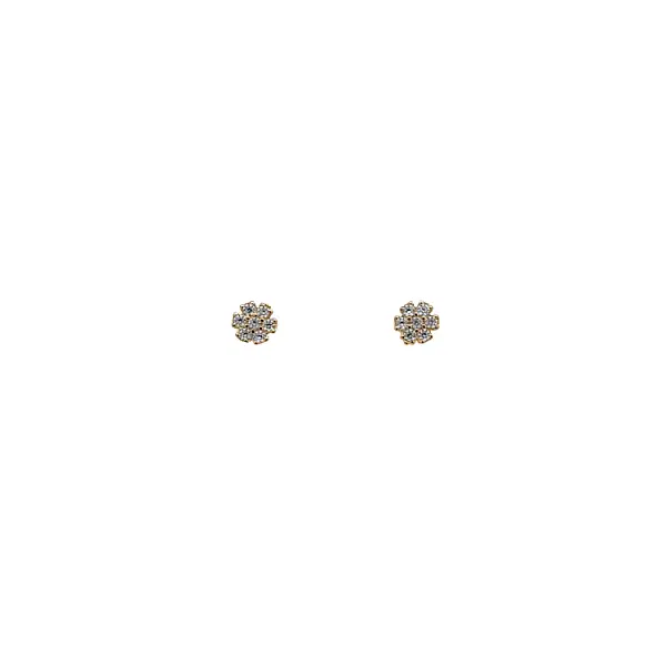 Gold Pecky Earrings with Zircones