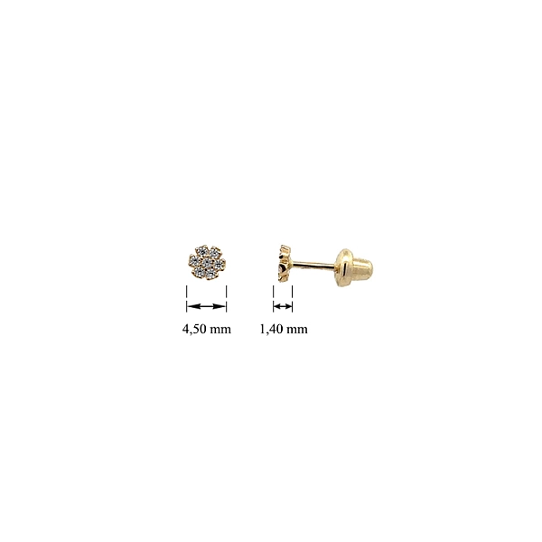 Gold Pecky Earrings with Zircones
