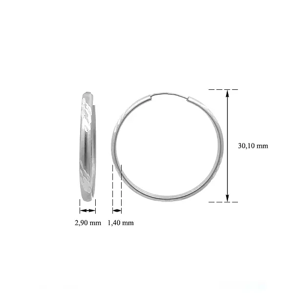 Women's White Gold Round Earrings