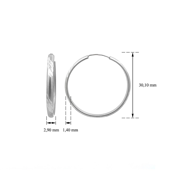 Women's White Gold Round Earrings
