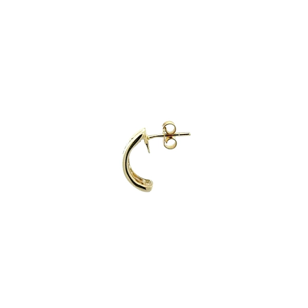 Gold Earrings with Zircons Semi-circles