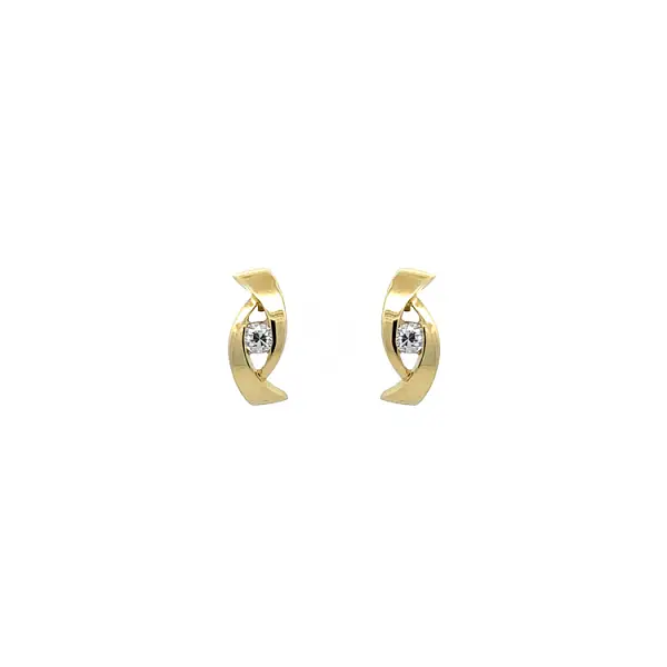 Gold Earrings with Zircons