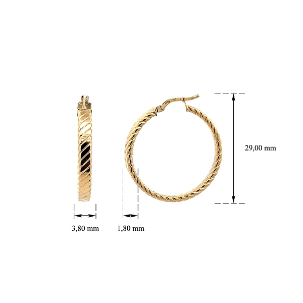 Gold Round Earrings