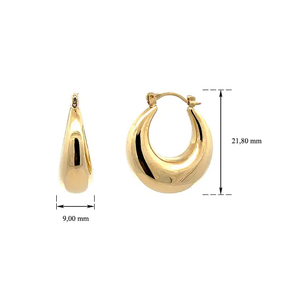 Gold Round Earrings