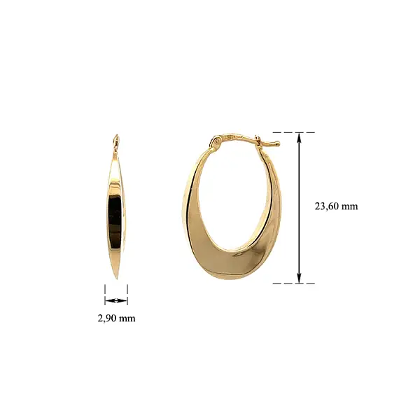 Gold Round Earrings