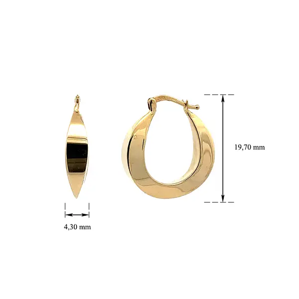 Gold Round Earrings