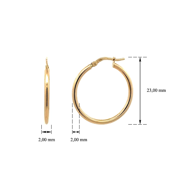 Gold Round Earrings