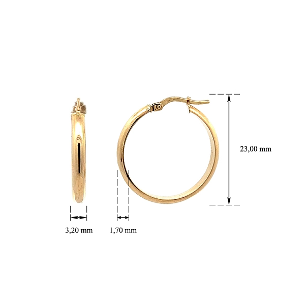 Gold Round Earrings