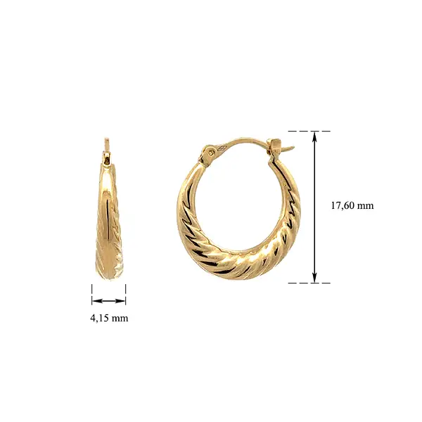 Gold Round Earrings