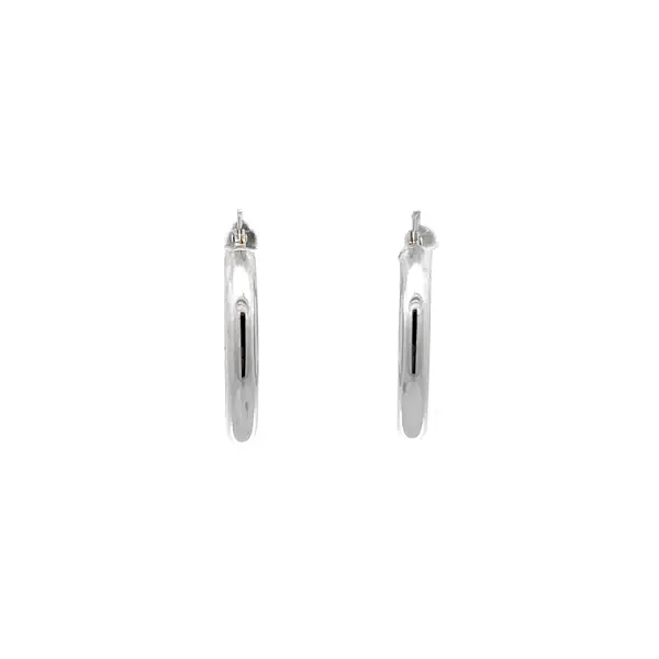 White Gold Round Earrings