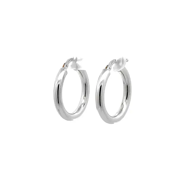 White Gold Round Earrings
