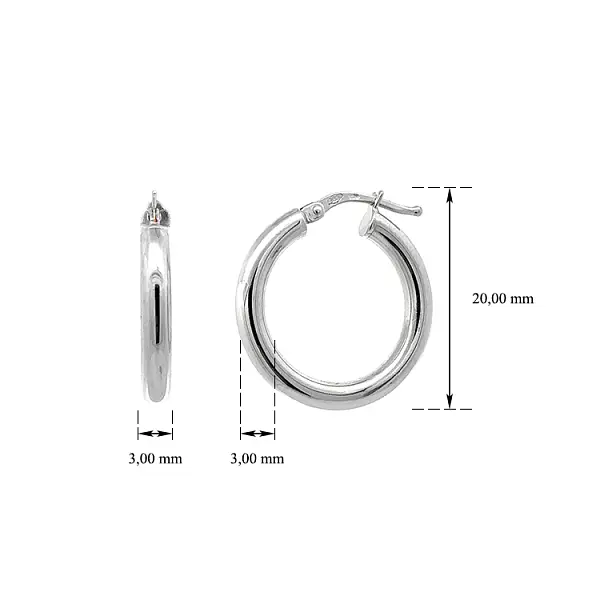 White Gold Round Earrings