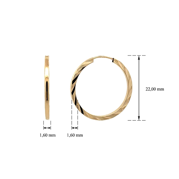 Gold Round Earrings
