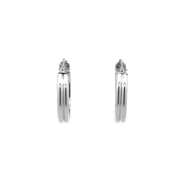 White Gold Round Earrings