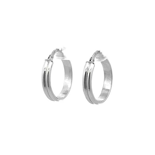 White Gold Round Earrings