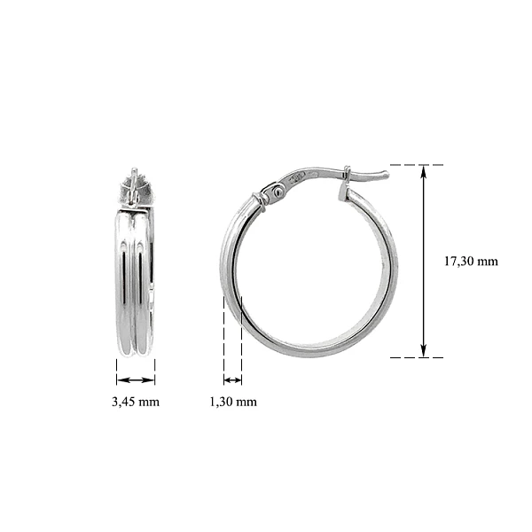 White Gold Round Earrings