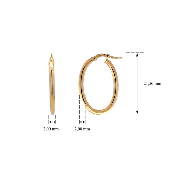 Gold Round Earrings