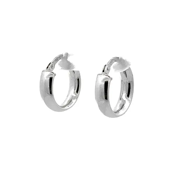 White Gold Round Earrings