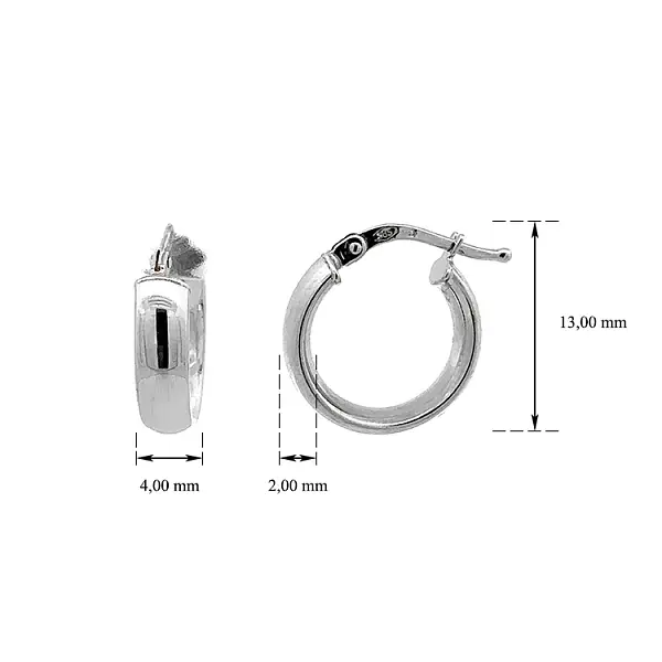 White Gold Round Earrings