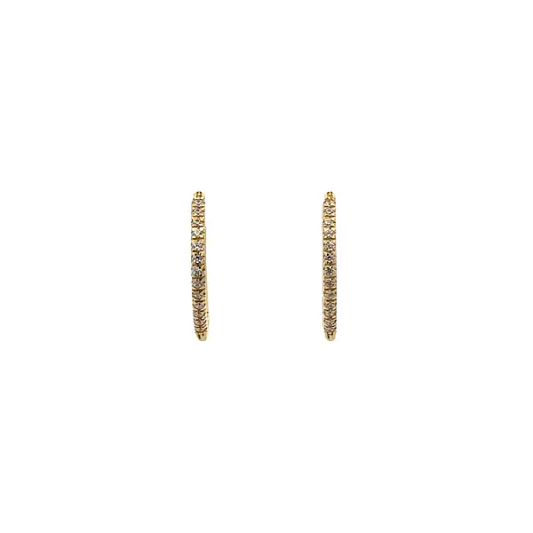 Gold Earrings with Zircons Semi-circles