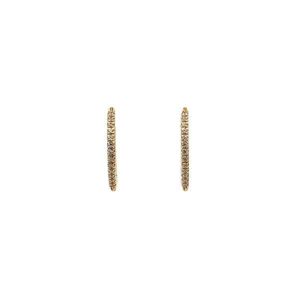 Gold Earrings with Zircons Semi-circles