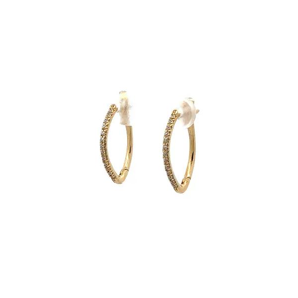 Gold Earrings with Zircons Semi-circles