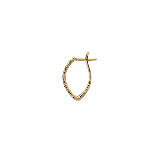Gold Earrings with Zircons Semi-circles