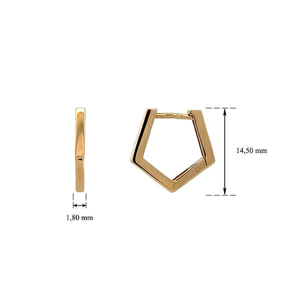 Gold Round Earrings