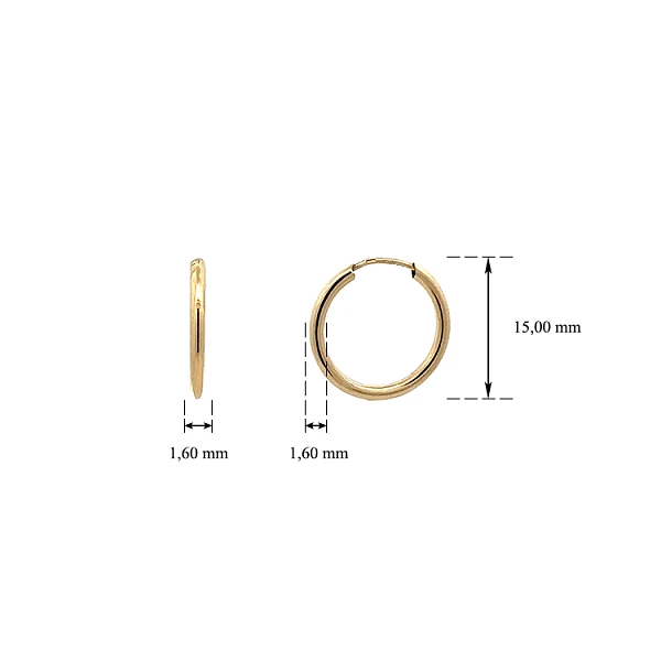 Gold Round Earrings