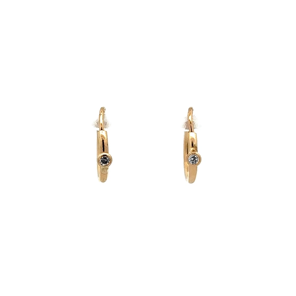 Gold Circular Earrings with Zircons