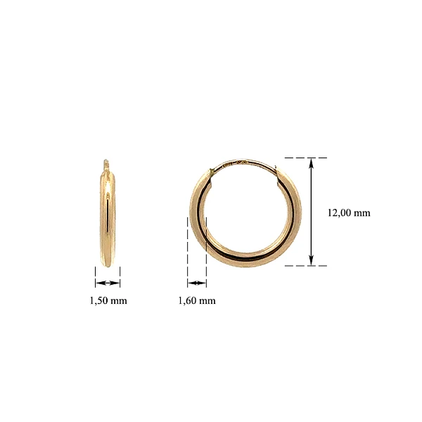 Gold Round Earrings
