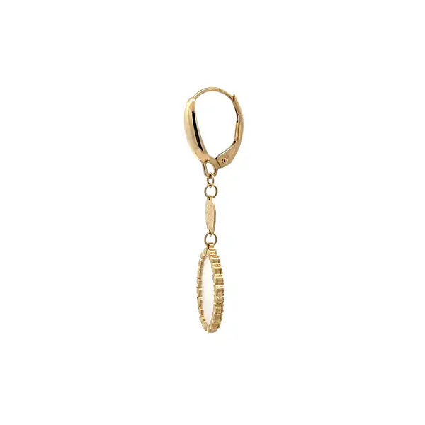 Gold dangle earrings with pearl