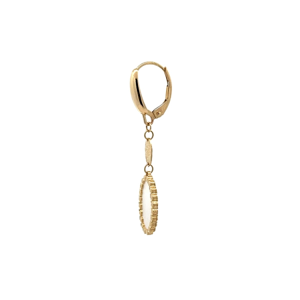 Gold dangle earrings with pearl