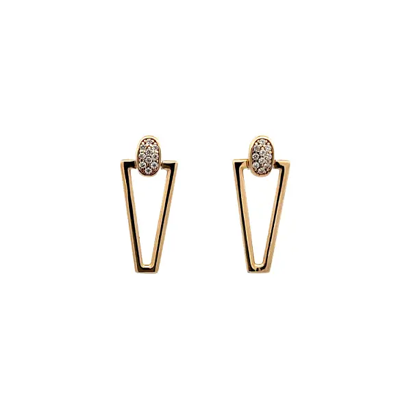 Gold Earrings with Zircons