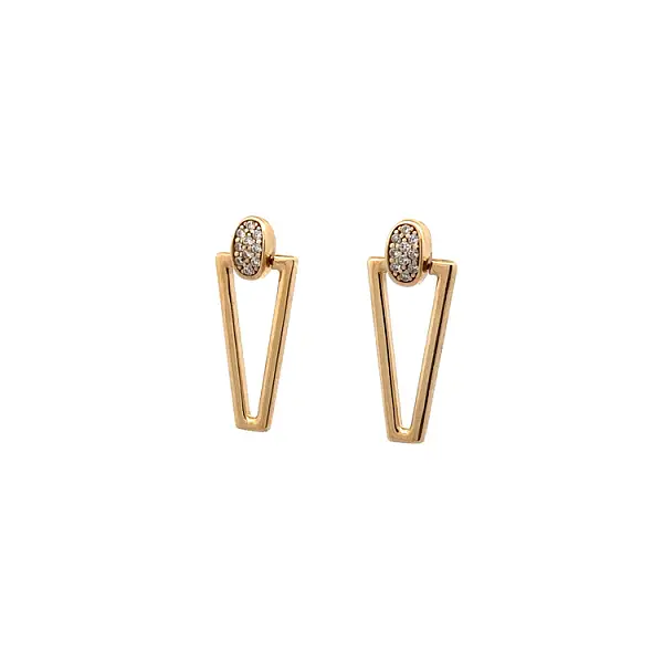 Gold Earrings with Zircons