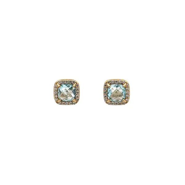 Gold Pecky Earrings with Topaz
