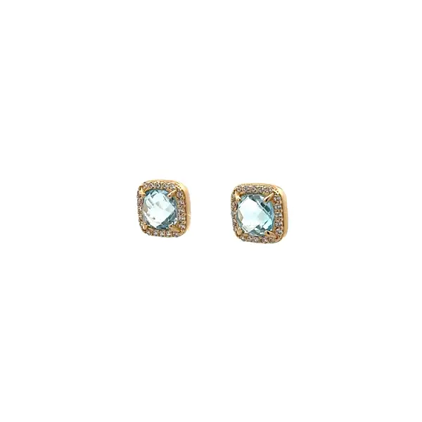 Gold Pecky Earrings with Topaz