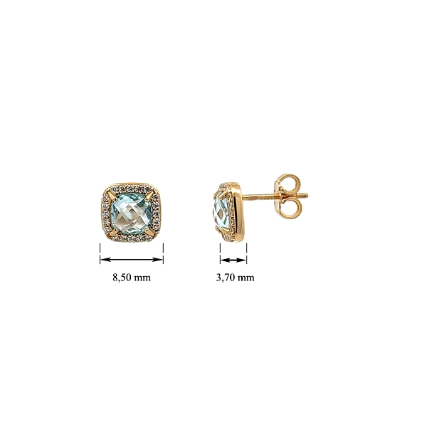 Gold Pecky Earrings with Topaz