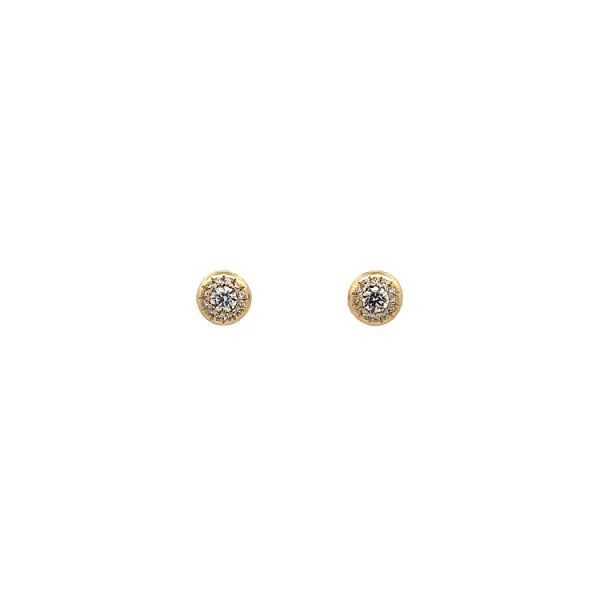 Gold Pecky Earrings with Zircones